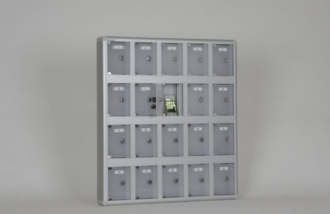 20 GÖZLÜ ALÜMİNYUM ÇERÇEVELİ CEP TELEFONU SAKLAMA DOLABI 75*72*10CM ( 16999TL )+KDV KARGO DAHİL